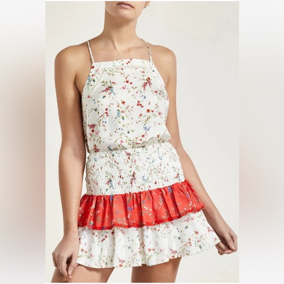 Paloma Blue Ikat Silk Print Cabana Mini Skirt in Bubblegum M L NWT - Picture 5 of 6